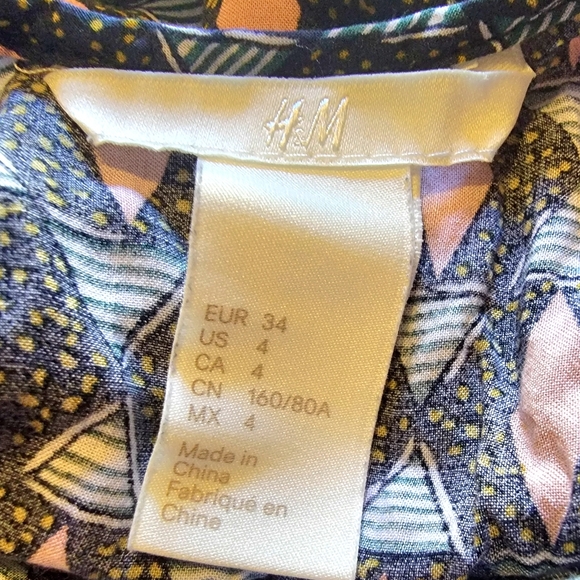 Womens midi length fun print dress,multi colors,size 4,H&M - Picture 5 of 5